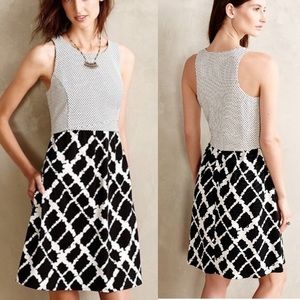 Tabitha- Anthropologie brand black and white dress